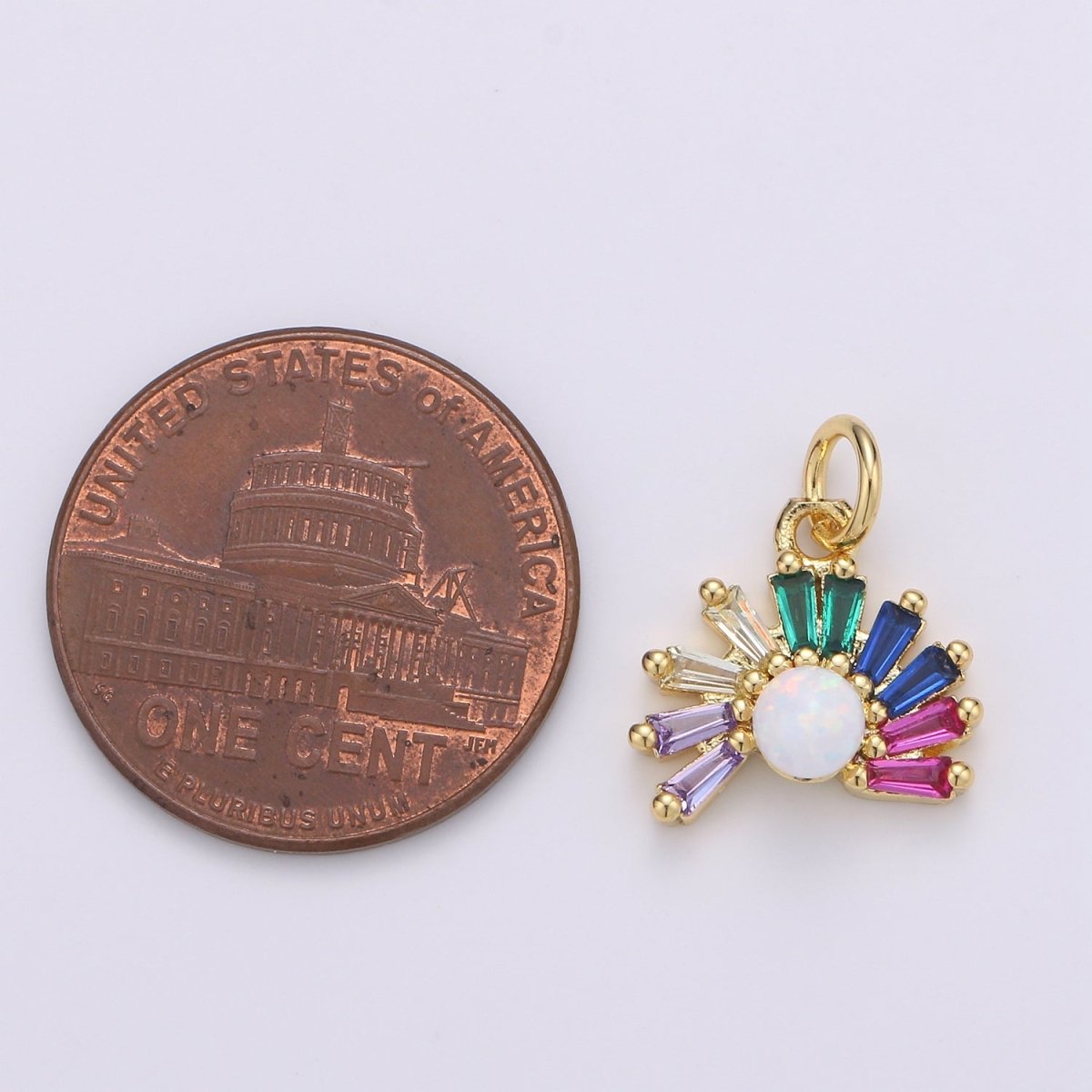 24K Gold plated Silver Rainbow Sun rise Charm D-936 E-001
