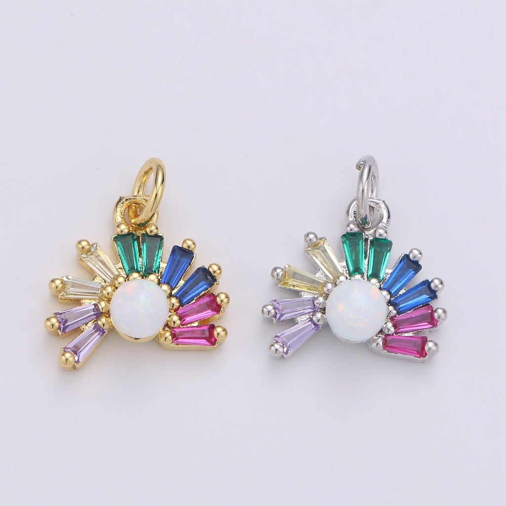 24K Gold plated Silver Rainbow Sun rise Charm D-936 E-001