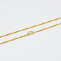 24K Gold plated Singapore Chain Necklace, 2.5mm 20 inches Long Yellow Gold Singapore Necklace w/ W Clasps | CN-988 Clearance Pricing - DLUXCA