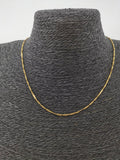 24K Gold plated Singapore Necklace Chain, 17.5 Inch Singapore Finished Necklace For Jewelry Making, Dainty 1.5mm Singapore Necklace w/ Spring Ring | CN-330 Clearance Pricing - DLUXCA
