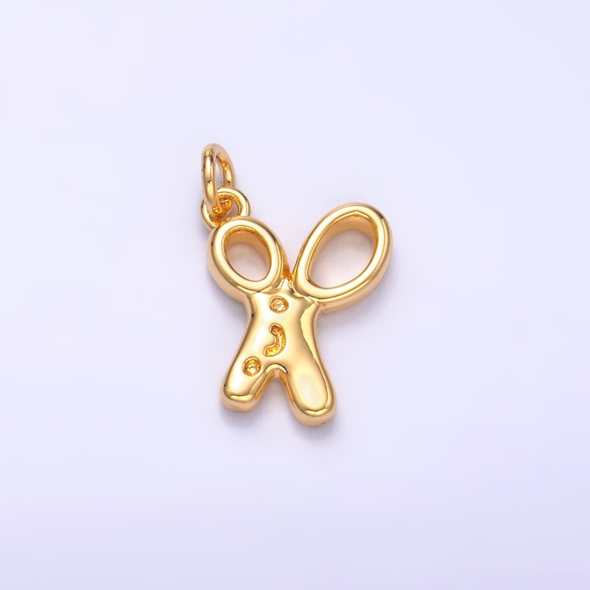 24K Gold plated Smiley Face Scissor Mini Charm in Gold & Silver | M707 