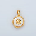 24K Gold plated Smiley Face Shell Pearl Bezel Pendant | H565 - DLUXCA