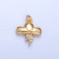 24K Gold plated Smiley Face Thunder Cloud Micro Paved CZ Multidimensional 3D Charm | W016 - DLUXCA