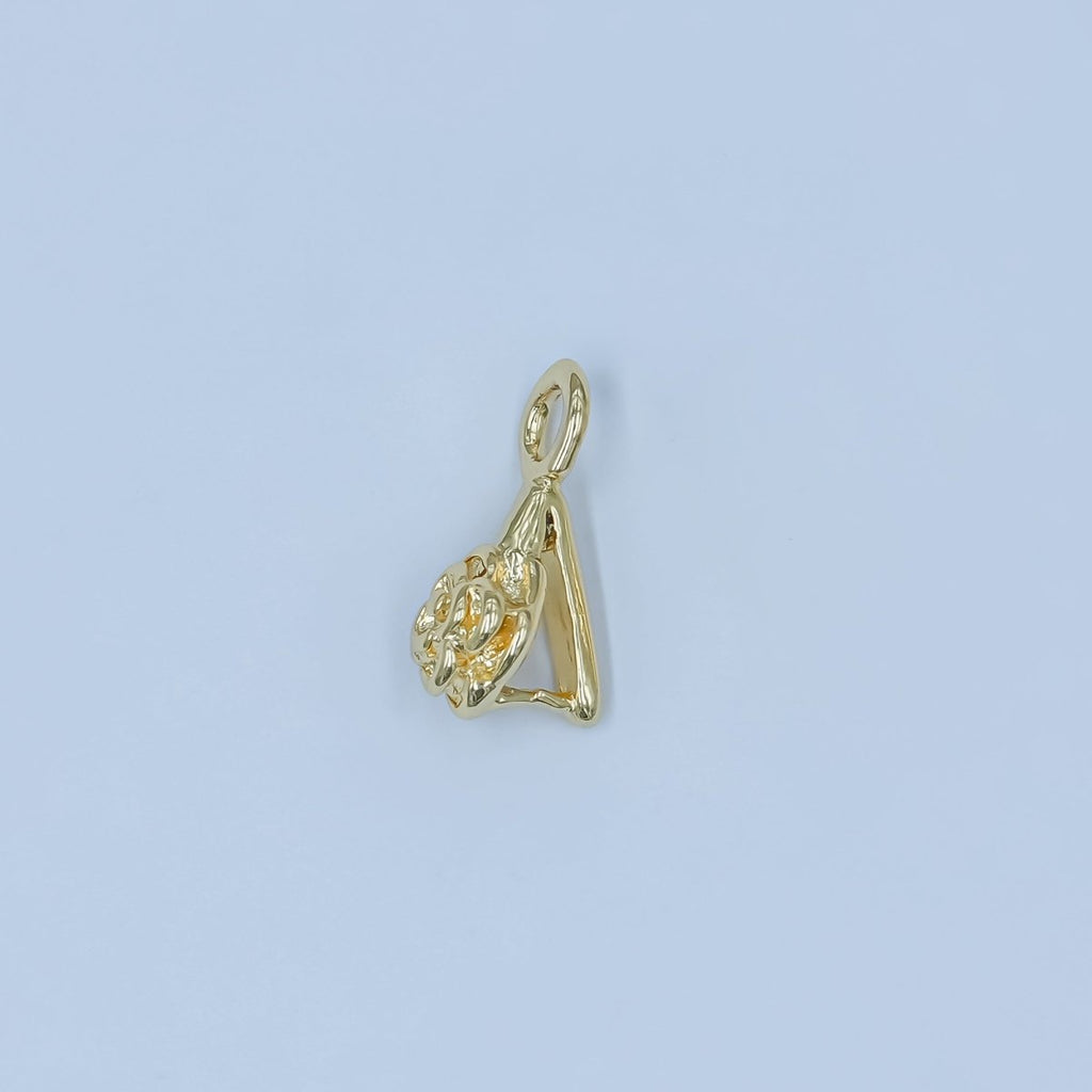 24K Gold plated Snap Rose Flower Bail Finding | Z1125 - DLUXCA