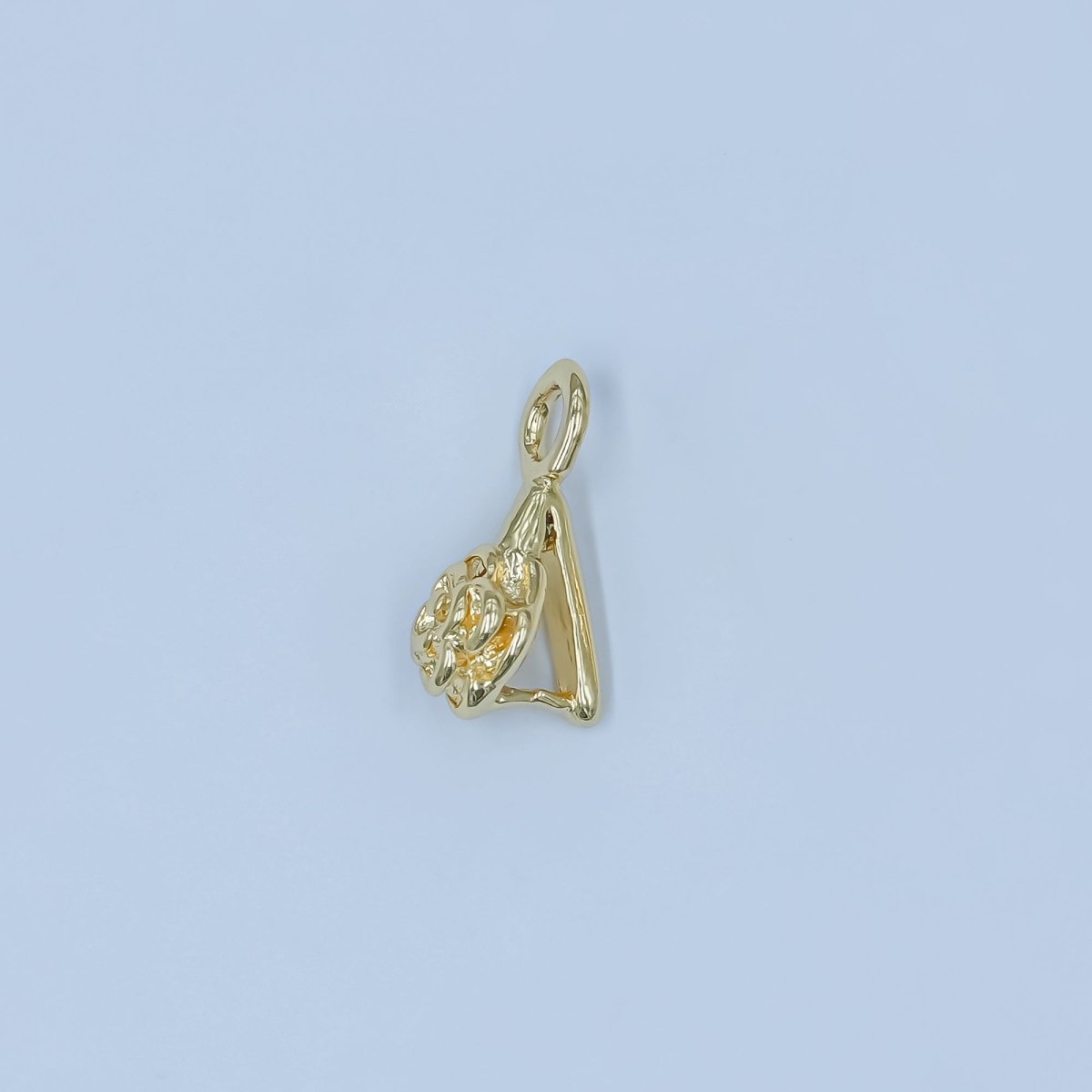 24K Gold plated Snap Rose Flower Bail Finding | Z1125 - DLUXCA