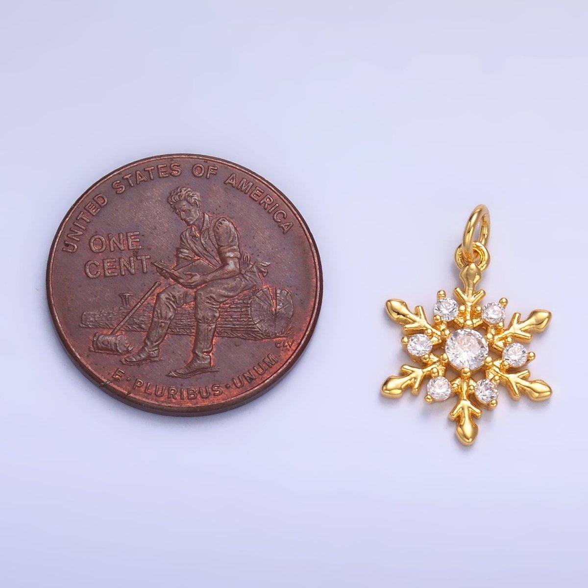 24K Gold plated Snow Drop CZ Mini Charm in Gold & Silver | W830 - DLUXCA