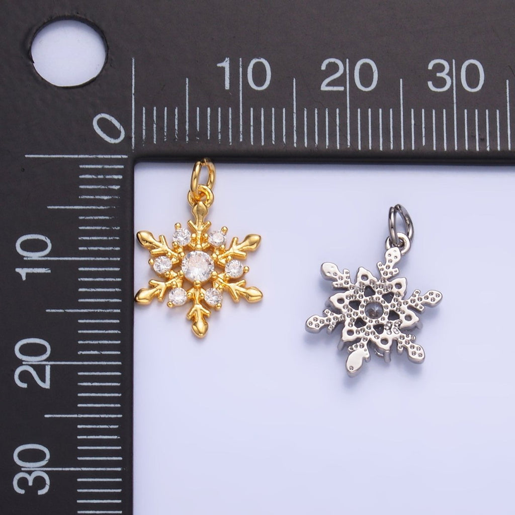 24K Gold plated Snow Drop CZ Mini Charm in Gold & Silver | W830 - DLUXCA