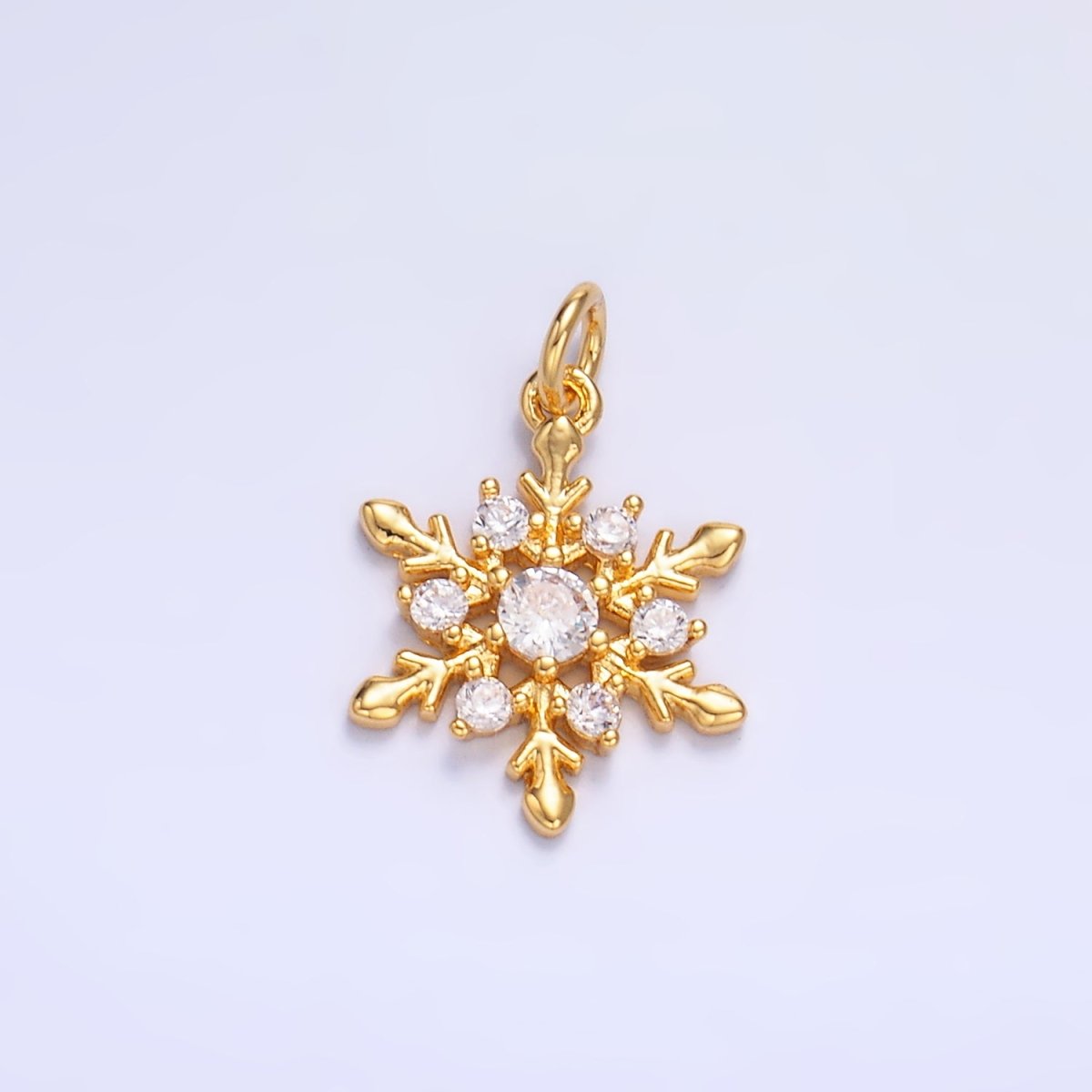 24K Gold plated Snow Drop CZ Mini Charm in Gold & Silver | W830 - DLUXCA