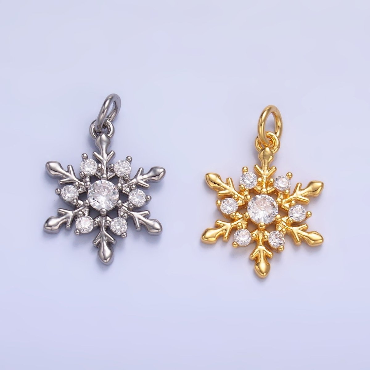 24K Gold plated Snow Drop CZ Mini Charm in Gold & Silver | W830 - DLUXCA