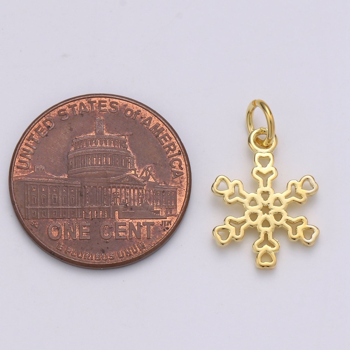 24K Gold plated Snowflake Charm E-015 - DLUXCA