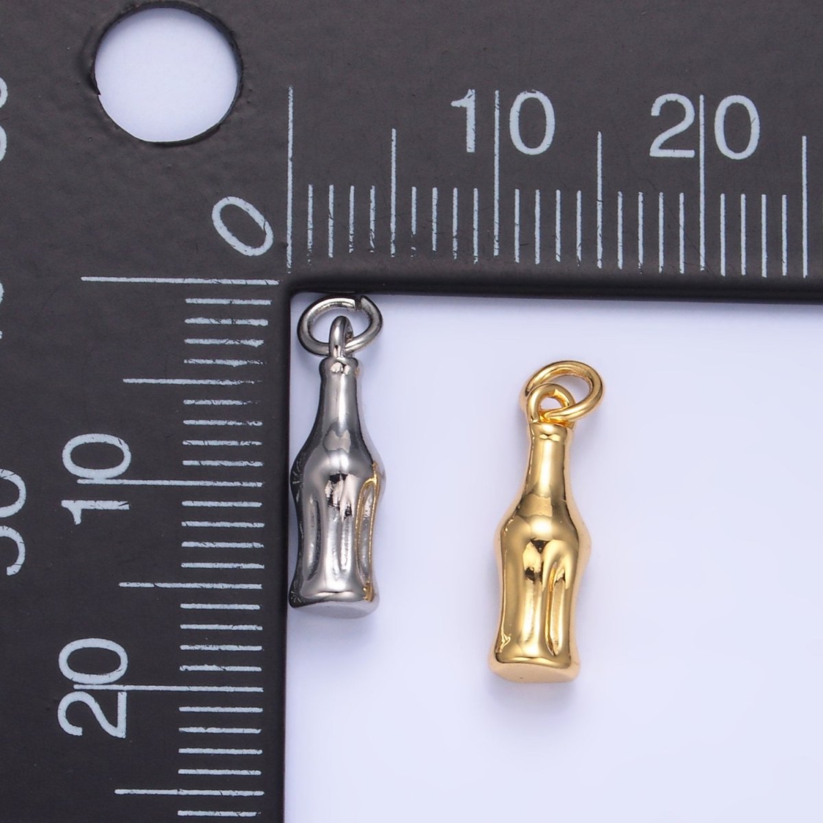 24K Gold plated Soda Bottle Drink 3D Multidimensional Charm in Gold & Silver | W222 - DLUXCA