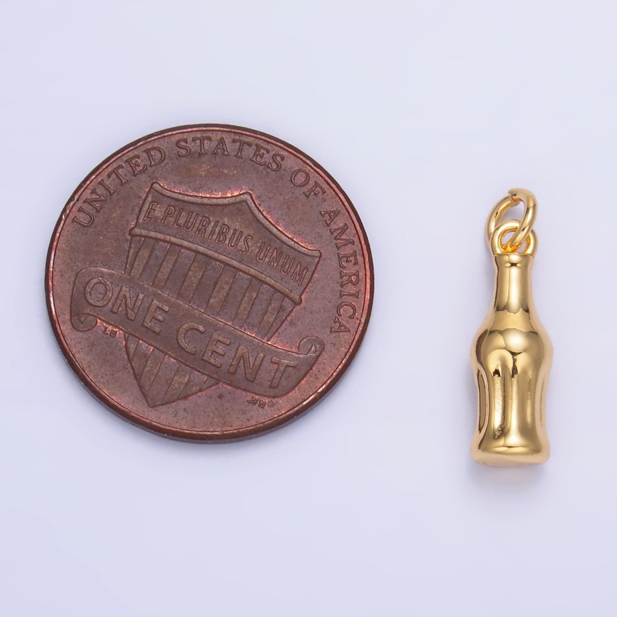 24K Gold plated Soda Bottle Drink 3D Multidimensional Charm in Gold & Silver | W222 - DLUXCA