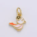24K Gold plated Soft Pink Chicken Charm D-932 - DLUXCA