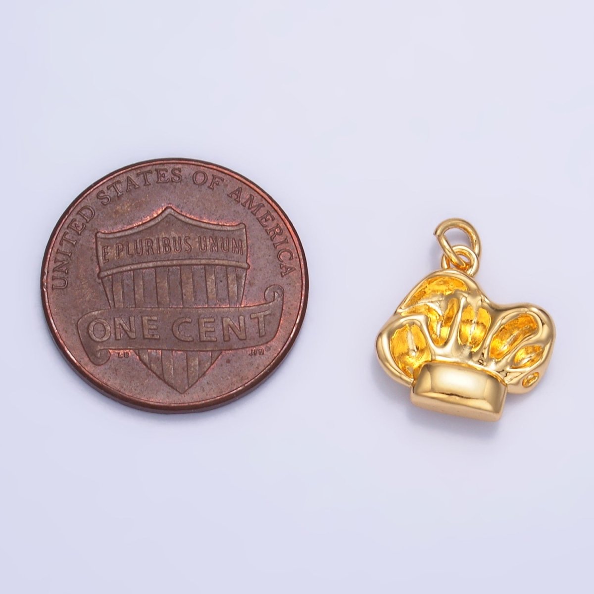 24K Gold plated Sous Chef Hat 3D Multidimensional Charm in Gold & Silver | W240
