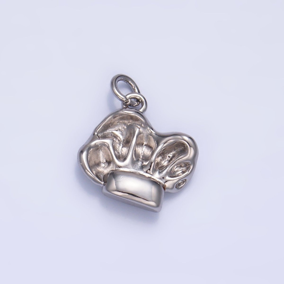 24K Gold plated Sous Chef Hat 3D Multidimensional Charm in Gold & Silver | W240