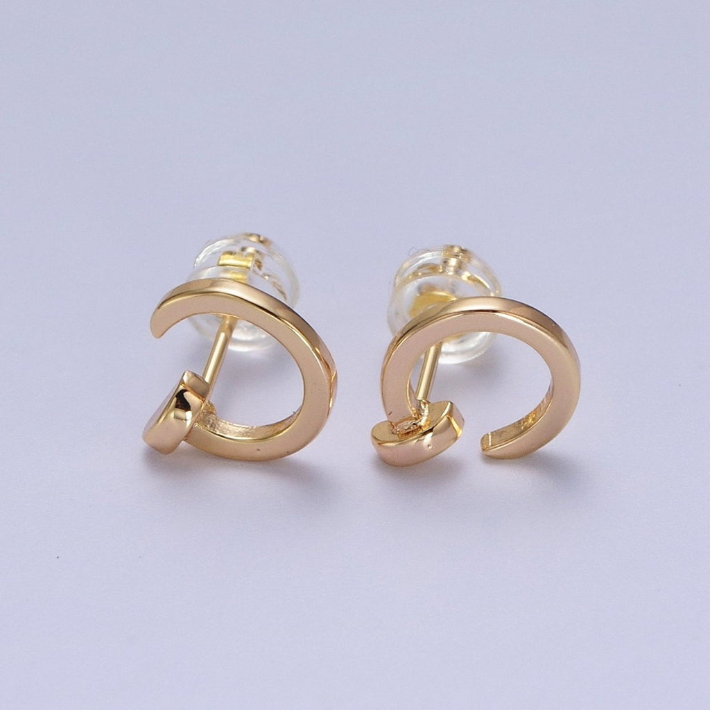 24K Gold plated Spiral Nail Stud Earrings | Y-101 - DLUXCA