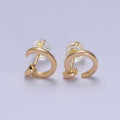 24K Gold plated Spiral Nail Stud Earrings | Y-101 - DLUXCA