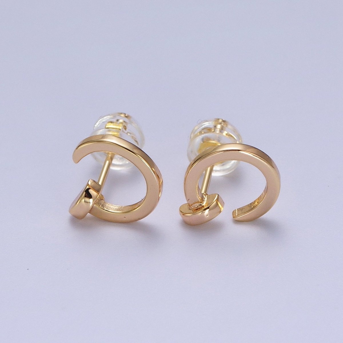 24K Gold plated Spiral Nail Stud Earrings | Y-101 - DLUXCA