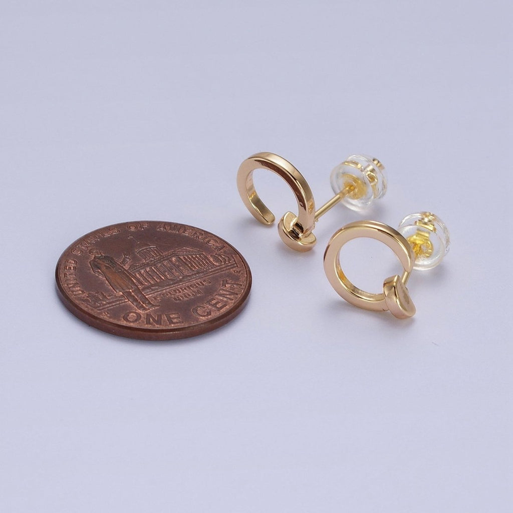 24K Gold plated Spiral Nail Stud Earrings | Y-101 - DLUXCA