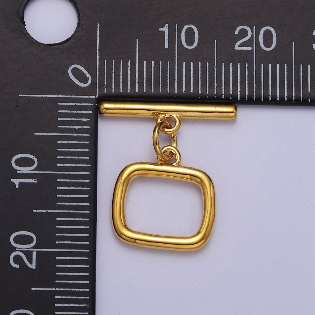 24K Gold plated Square Toggle Clasp, Jewelry Clasp OT Clasp Findings L-717 L-718 L-722 - DLUXCA