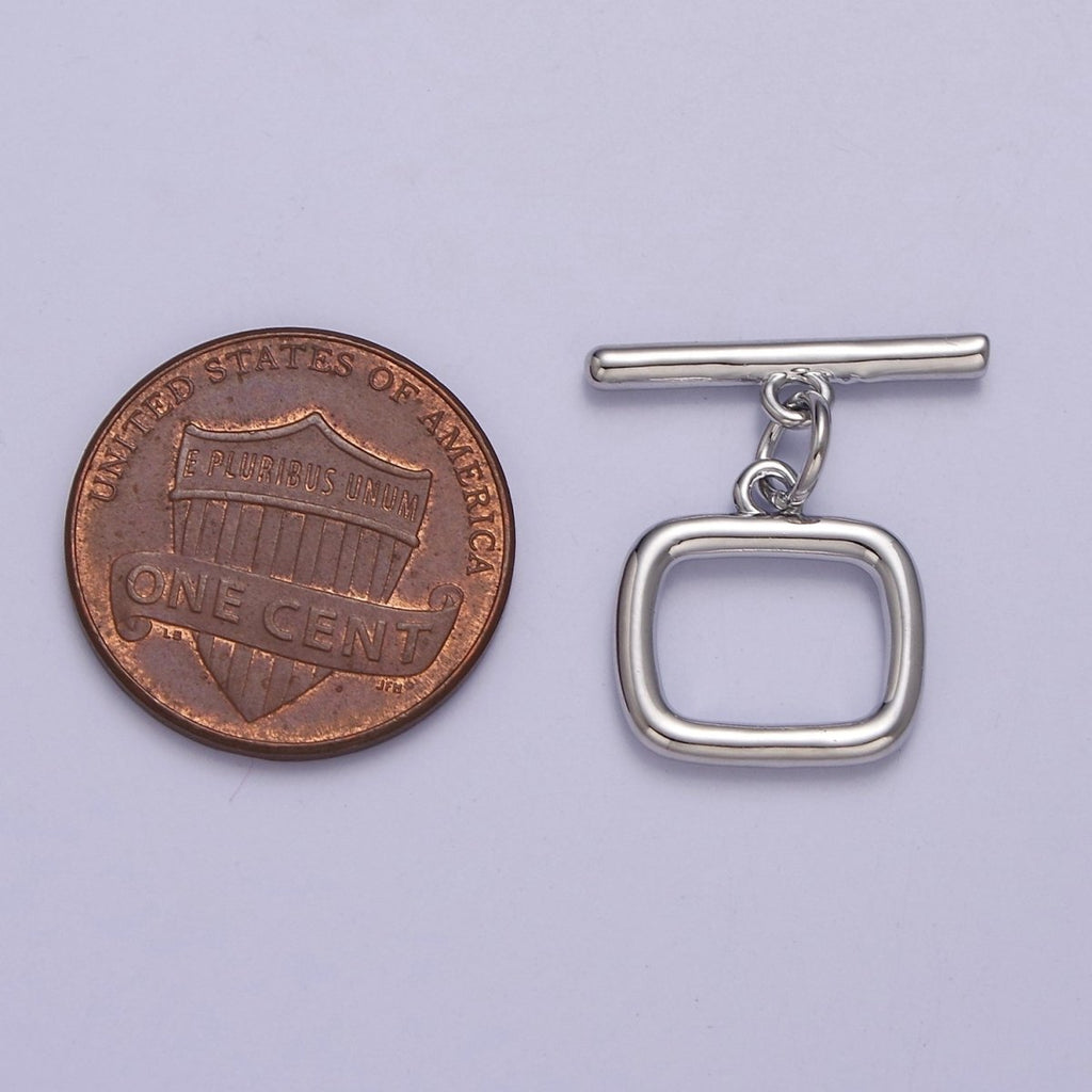 24K Gold plated Square Toggle Clasp, Jewelry Clasp OT Clasp Findings L-717 L-718 L-722 - DLUXCA