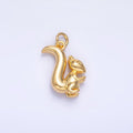 24K Gold plated Squirrel Animal 3D Multidimensional Charm in Gold & Silver | W347 - DLUXCA