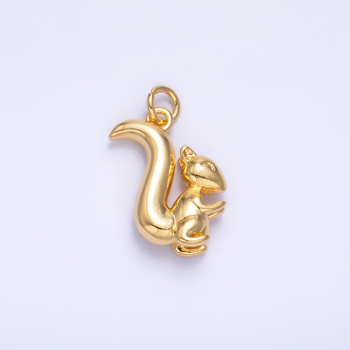 24K Gold plated Squirrel Animal 3D Multidimensional Charm in Gold & Silver | W347 - DLUXCA
