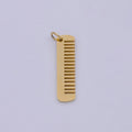 24K Gold plated Stainless Steel Comb Charms, Golden Haircomb Hairstylist Salon Stylist Bracelet Earring Necklace for Jewelry Making E-692 - DLUXCA