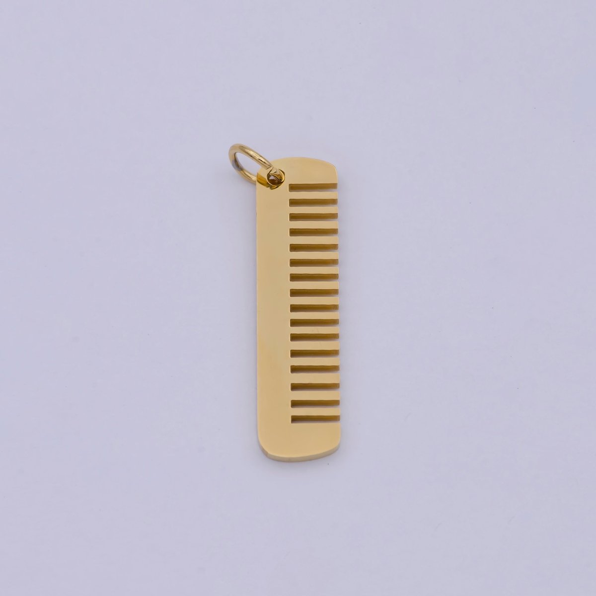 24K Gold plated Stainless Steel Comb Charms, Golden Haircomb Hairstylist Salon Stylist Bracelet Earring Necklace for Jewelry Making E-692 - DLUXCA