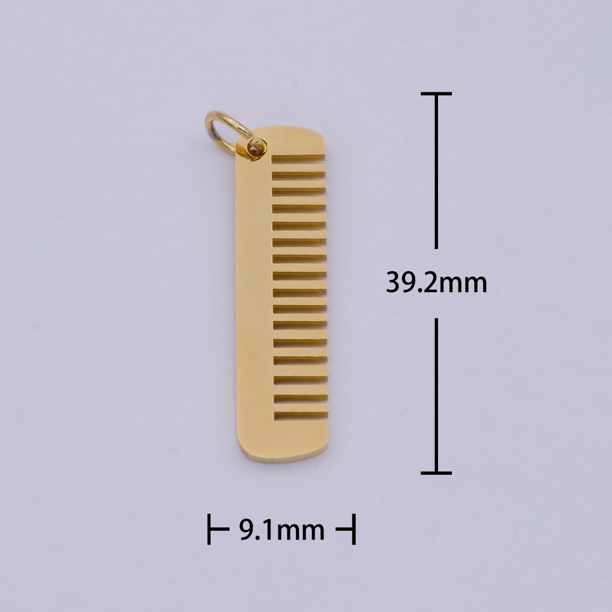 24K Gold plated Stainless Steel Comb Charms, Golden Haircomb Hairstylist Salon Stylist Bracelet Earring Necklace for Jewelry Making E-692 - DLUXCA