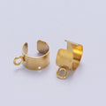 24K Gold plated Stainless Steel Open Loop Wide Band Ear Cuff Earrings Supply | K-207 - DLUXCA