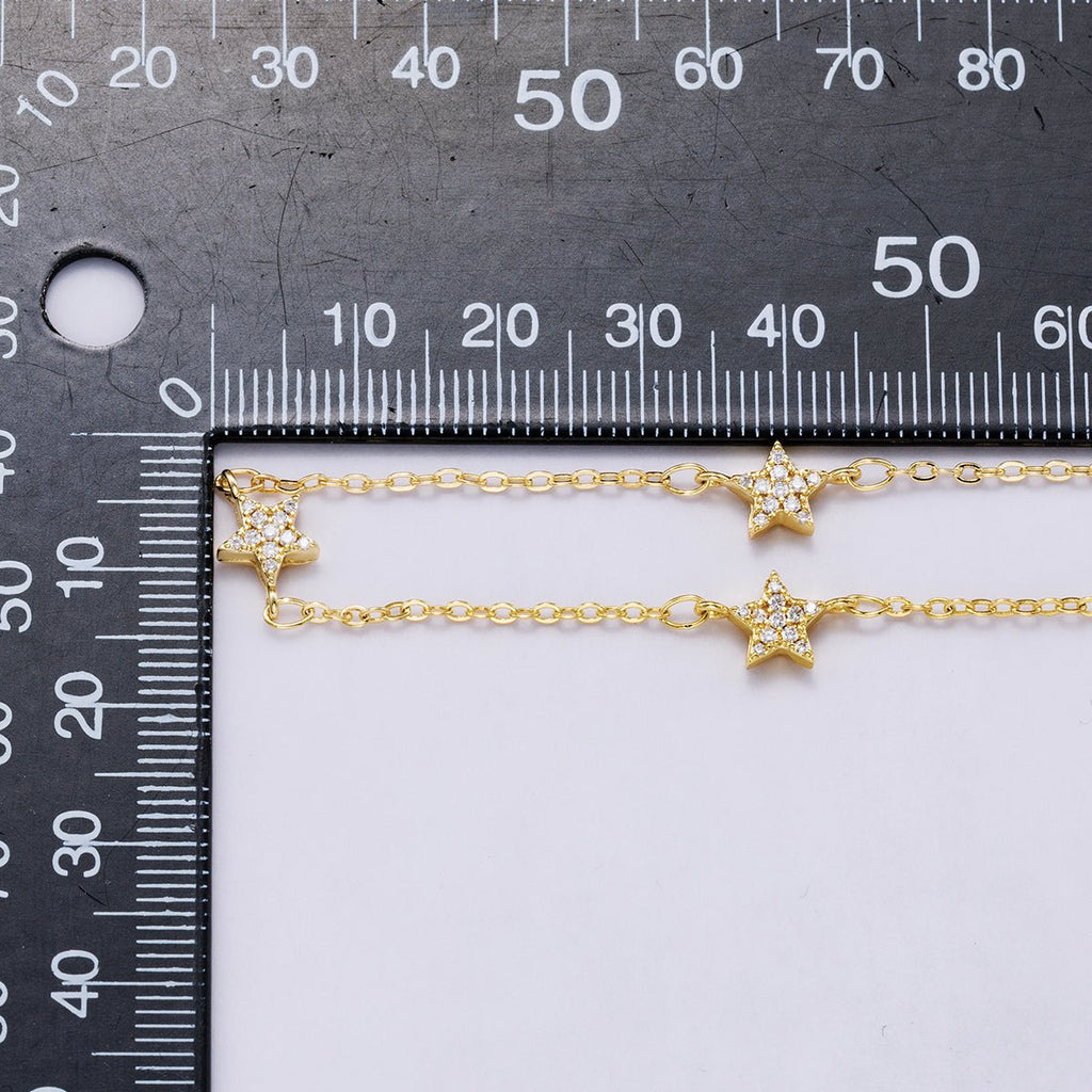 24K Gold plated Star Charm CABLE Roll Chain Sold by Yard For Jewelry Making, Necklace Bracelet Anklet Supply Component | ROLL - 415 Clearance Pricing - DLUXCA