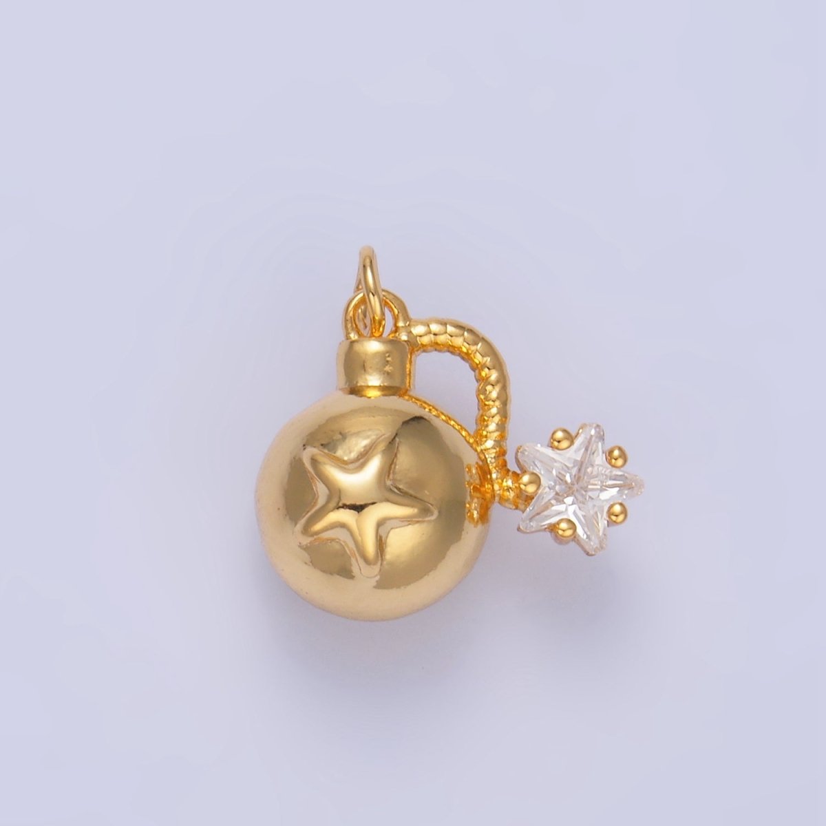 24K Gold plated Star CZ Explosion Multidimensional 3D Charm in Gold & Silver | W137 - DLUXCA