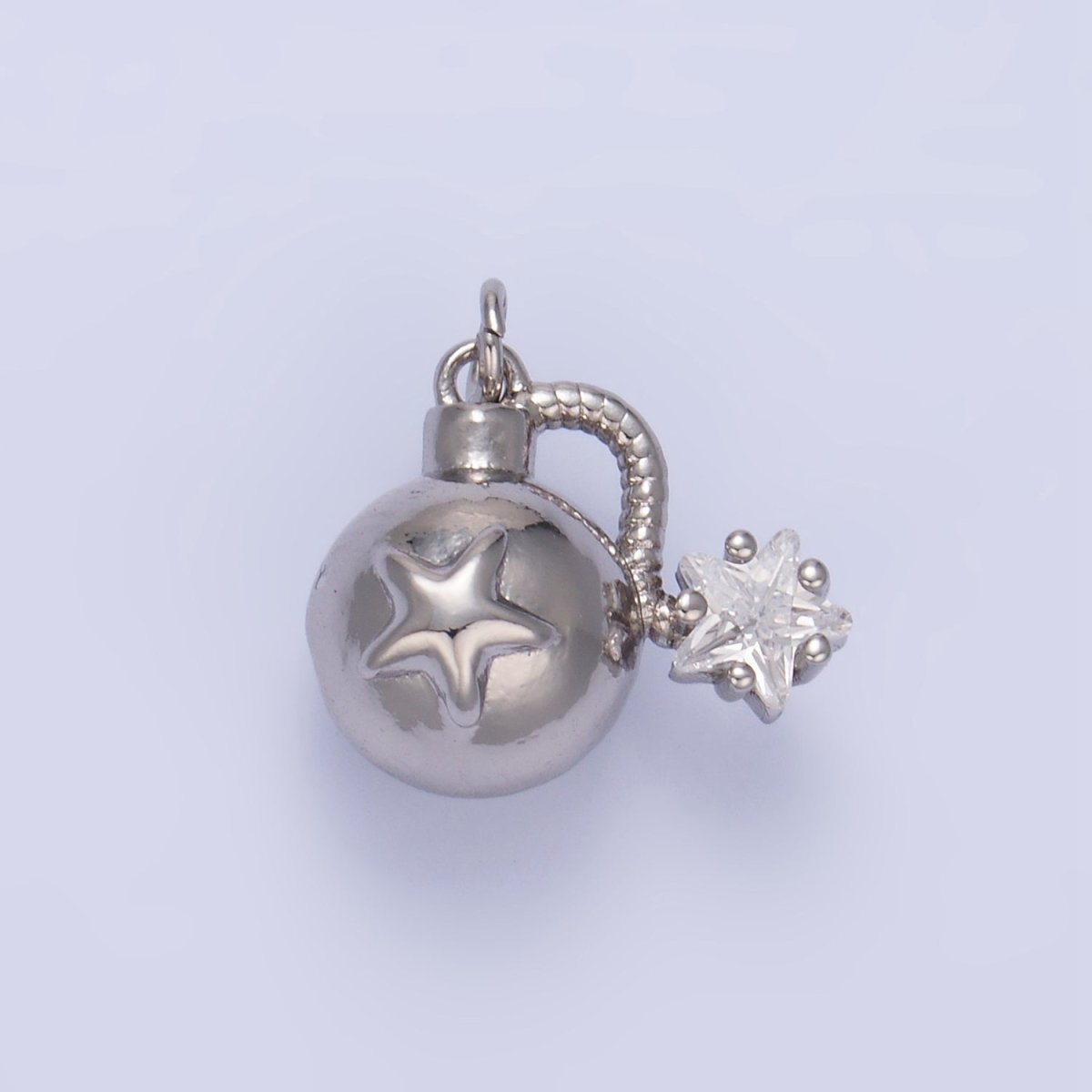 24K Gold plated Star CZ Explosion Multidimensional 3D Charm in Gold & Silver | W137 - DLUXCA