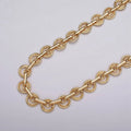 24k Gold plated Statement Designed Textured Round Rolo Unfinished Statement Chain in Gold & Silver | ROLL-1135, ROLL-1136 Clearance Pricing