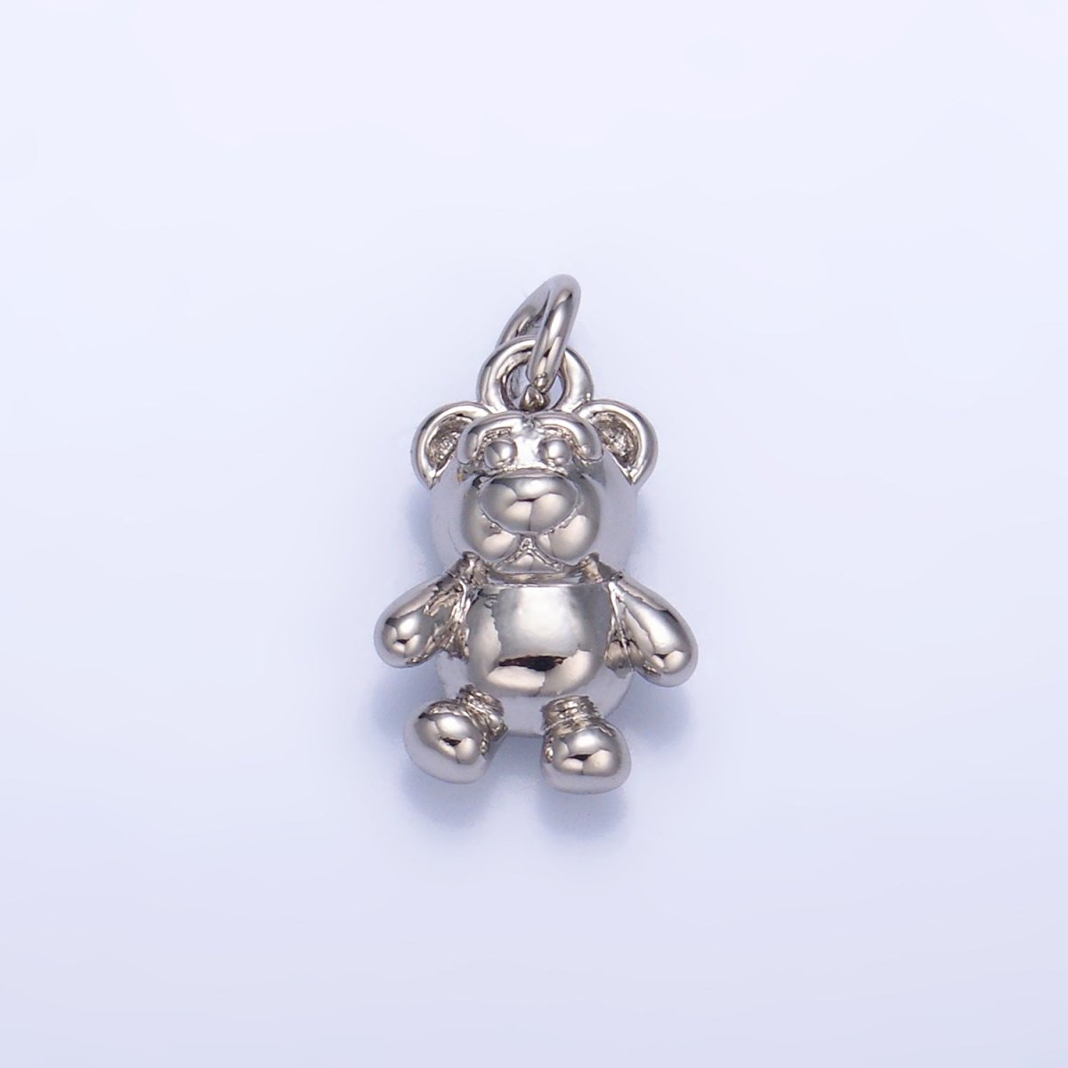 24K Gold plated Teddy Bear Animal Multidimensional 3D Charm in Gold & Silver | W797 