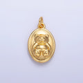 24K Gold plated Teddy Bear Oval Charm in Gold & Silver | W217 - DLUXCA
