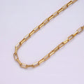 24K Gold plated Textured Elongated PaperClip Chain Box Cable Chain by yard Wholesale Chain for Jewelry making | ROLL-1275 ROLL-1276 Clearance Pricing