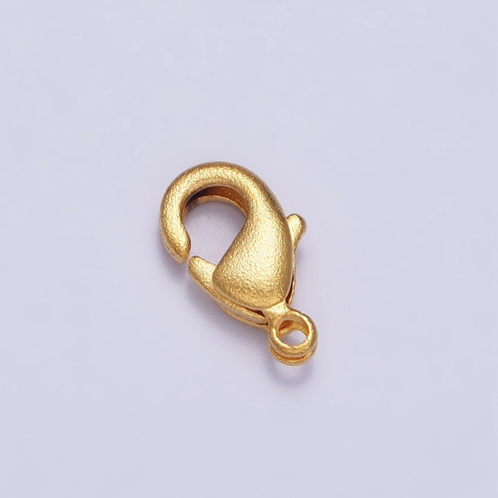24K Gold plated Textured Matte 10mm Lobster Clasps Jewelry Closure Supply | Z-087 - DLUXCA