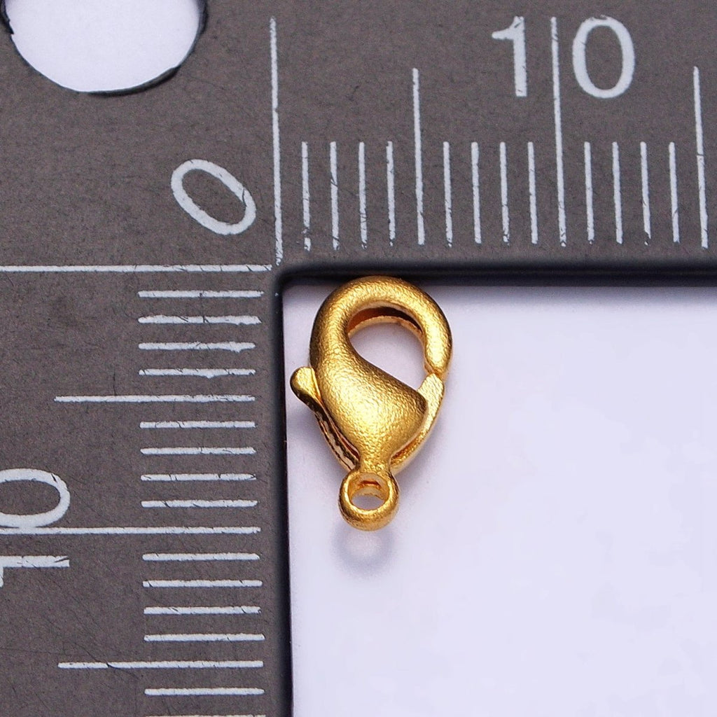 24K Gold plated Textured Matte 10mm Lobster Clasps Jewelry Closure Supply | Z-087 - DLUXCA
