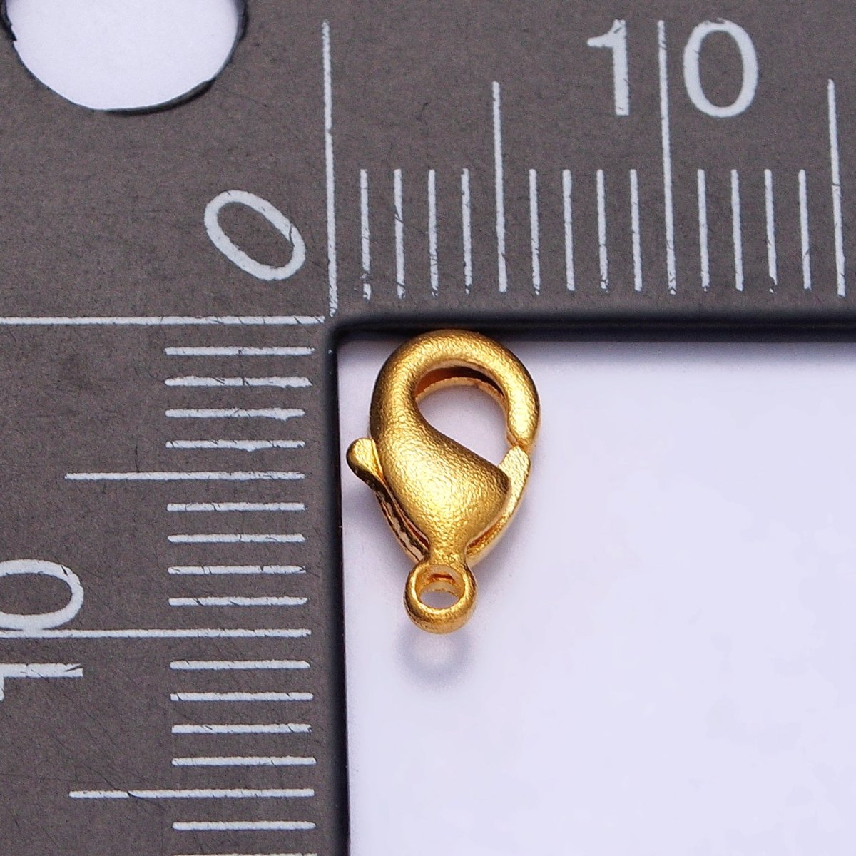 24K Gold plated Textured Matte 10mm Lobster Clasps Jewelry Closure Supply | Z-087 - DLUXCA