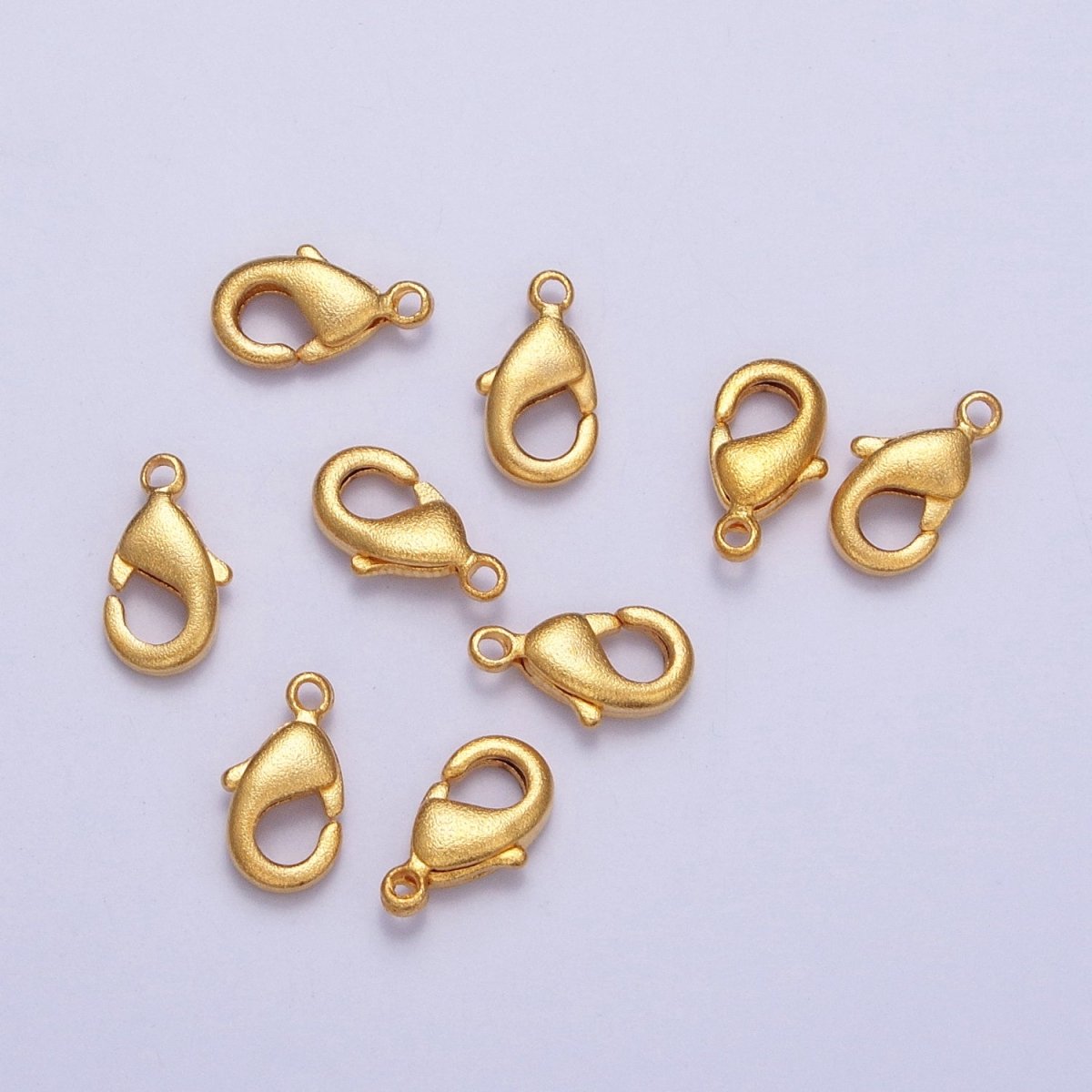 24K Gold plated Textured Matte 10mm Lobster Clasps Jewelry Closure Supply | Z-087 - DLUXCA