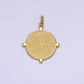 24K Gold plated Textured Round Dotted Outline Charm in Gold & Silver | AC593 AC594