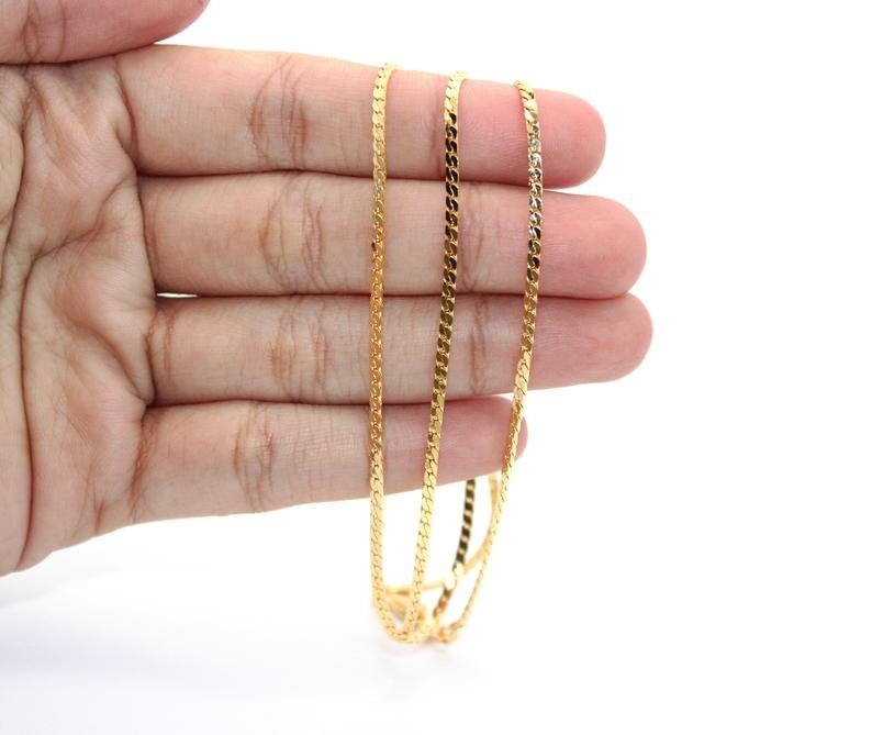 24k Gold plated Thick C Link Chain Necklace 5mm 24 inch long for Layer Necklace Statement Necklace Ready to wear Finished Chain | CN-184 Clearance Pricing - DLUXCA