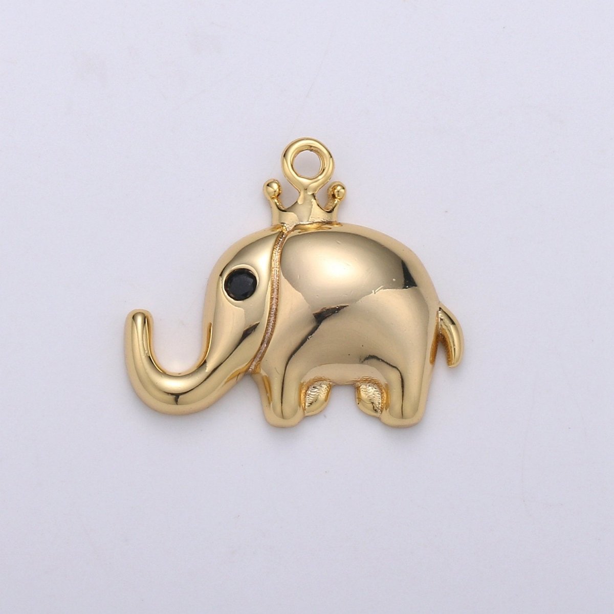 24K Gold plated Tiny Mini Elephant Charm Baby Elephant Pendant for Bracelet Necklace Earring Supply D-787 - DLUXCA