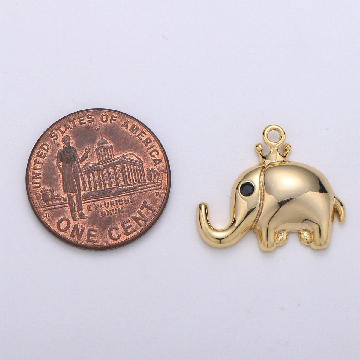 24K Gold plated Tiny Mini Elephant Charm Baby Elephant Pendant for Bracelet Necklace Earring Supply D-787 - DLUXCA