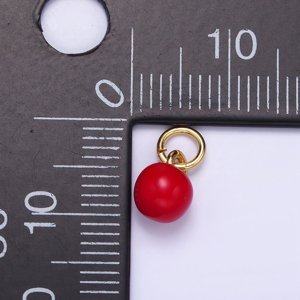 24K Gold plated Tomato Vegetable Enamel Mini Charm | C651 - DLUXCA