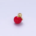 24K Gold plated Tomato Vegetable Enamel Mini Charm | C651 - DLUXCA