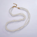 24K Gold plated Triple 3mm Round Shell Pearl 17 Inch Choker Necklace w. Extender | WA-2330 Clearance Pricing - DLUXCA