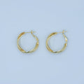 24K Gold plated Triple Band Geometric Hinge Hoop Earrings | AD1191 